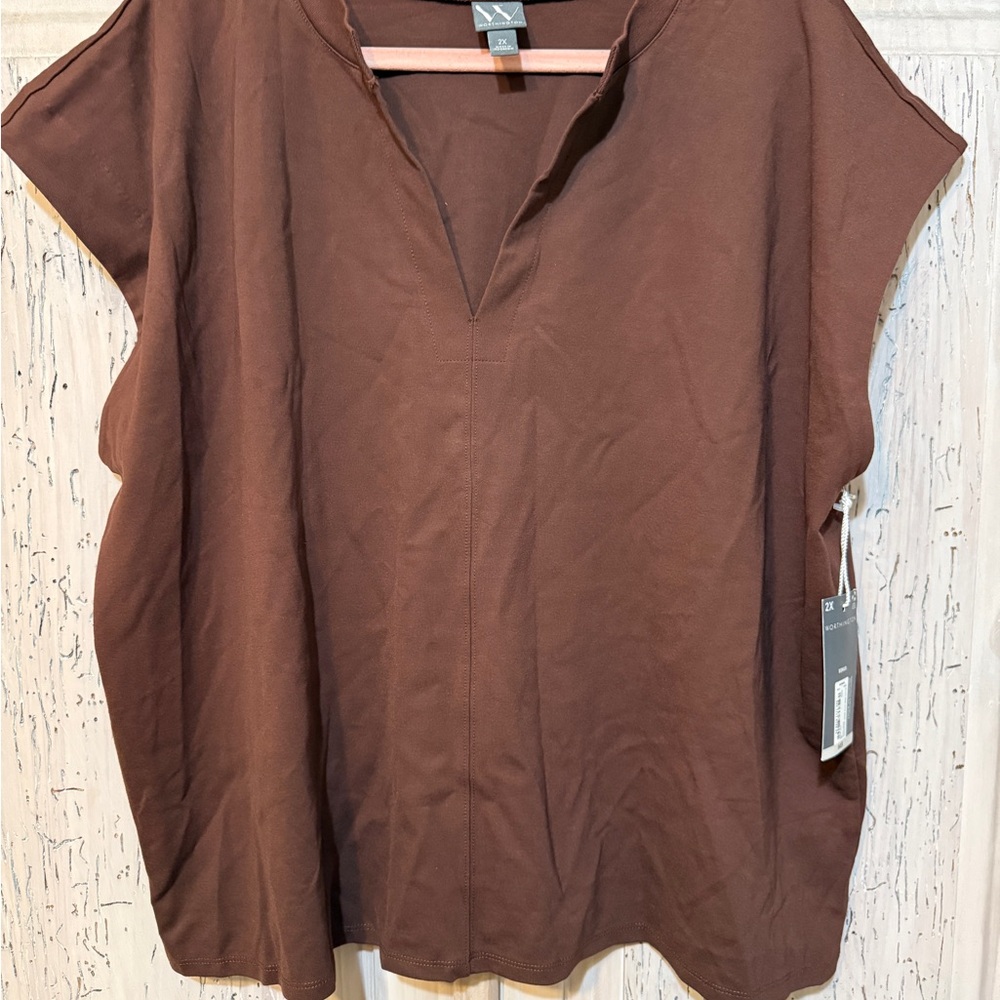 Worthington 2X Brown Women's Top